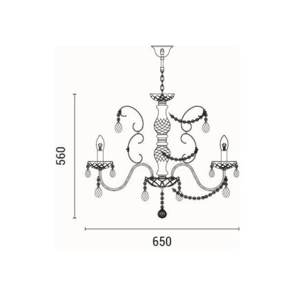 Kattokruunu ketjussa 6xE14/15W/230V