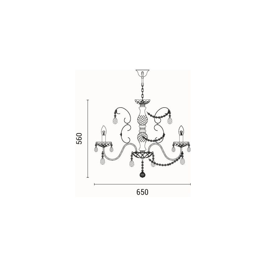 Kattokruunu ketjussa 6xE14/15W/230V