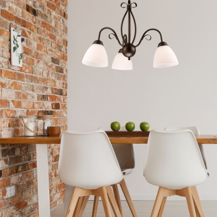 Kattokruunu ketjussa ADELLE 3xE27/60W/230V