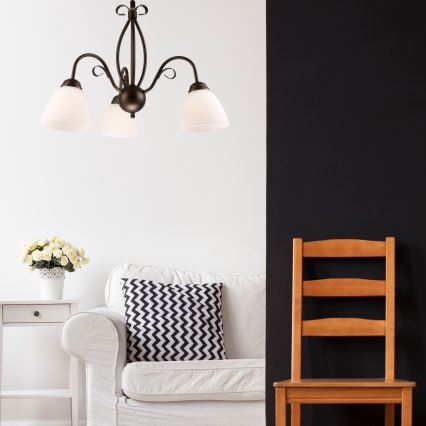 Kattokruunu ketjussa ADELLE 3xE27/60W/230V