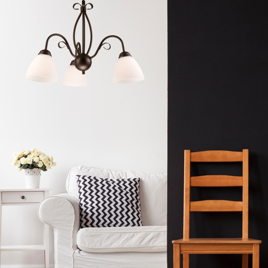 Kattokruunu ketjussa ADELLE 3xE27/60W/230V