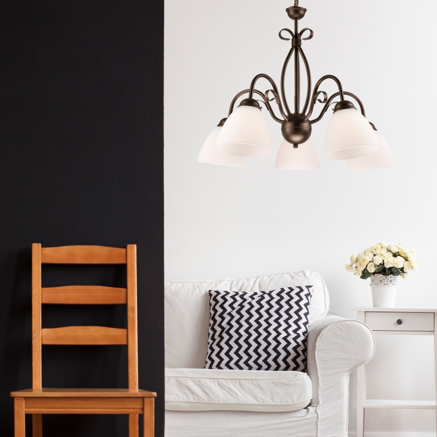 Kattokruunu ketjussa ADELLE 5xE27/60W/230V