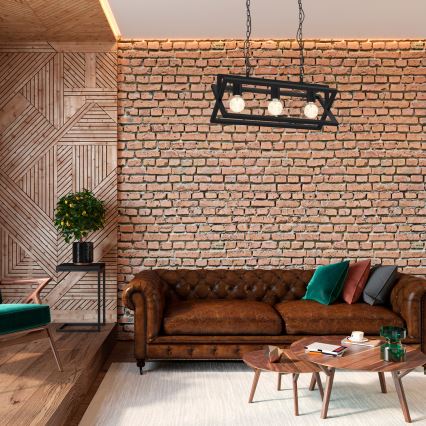 Kattokruunu ketjussa ARNOLD 3xE27/60W/230V musta