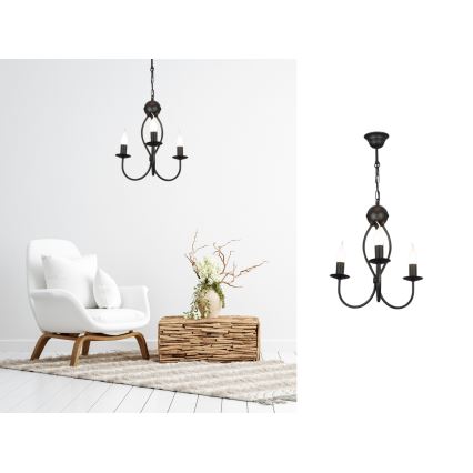 Kattokruunu ketjussa ARTHUR 3xE14/40W/230V