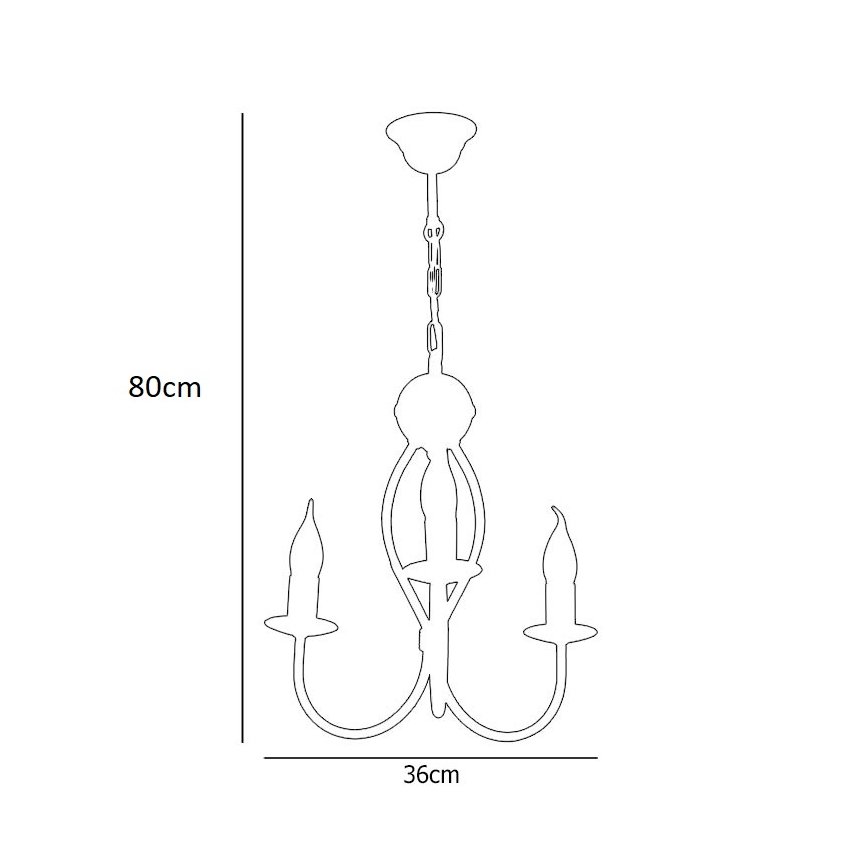 Kattokruunu ketjussa ARTHUR 3xE14/40W/230V