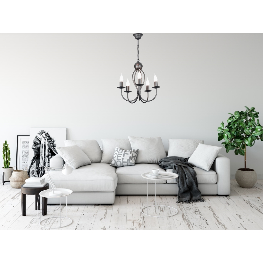 Kattokruunu ketjussa ARTHUR 5xE14/40W/230V