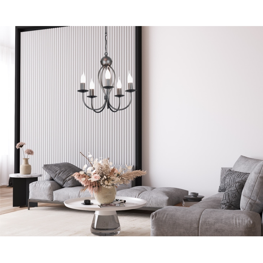 Kattokruunu ketjussa ARTHUR 5xE14/40W/230V