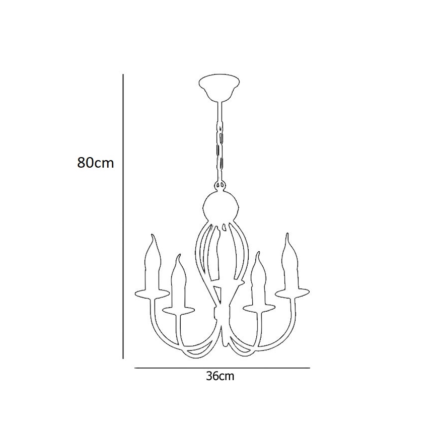Kattokruunu ketjussa ARTHUR 5xE14/40W/230V