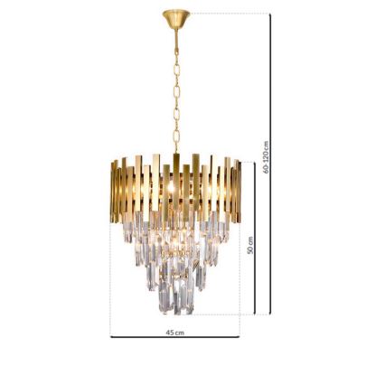 Kattokruunu ketjussa ASPEN GOLD 9xE14/40W/230V