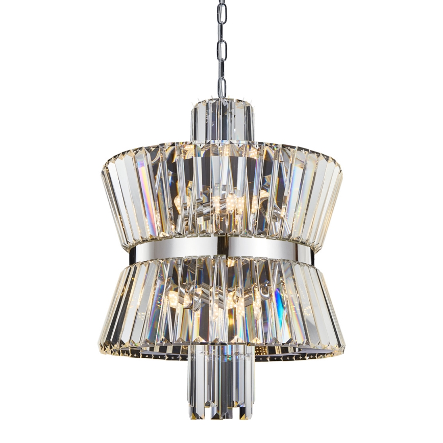 Kattokruunu ketjussa AURELIA 8xE14/40W/230V mattakromi