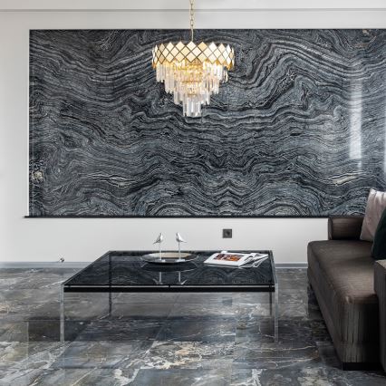 Kattokruunu ketjussa CARISMA 9xE14/40W/230V kulta