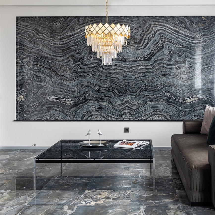 Kattokruunu ketjussa CARISMA 9xE14/40W/230V kulta