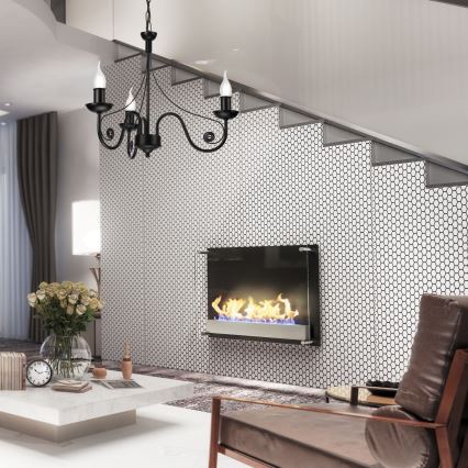 Kattokruunu ketjussa DONATO 3xE14/40W/230V musta