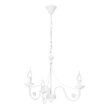 Kattokruunu ketjussa DONATO 3xE14/40W/230V valkoinen