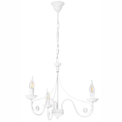 Kattokruunu ketjussa DONATO 3xE14/40W/230V valkoinen