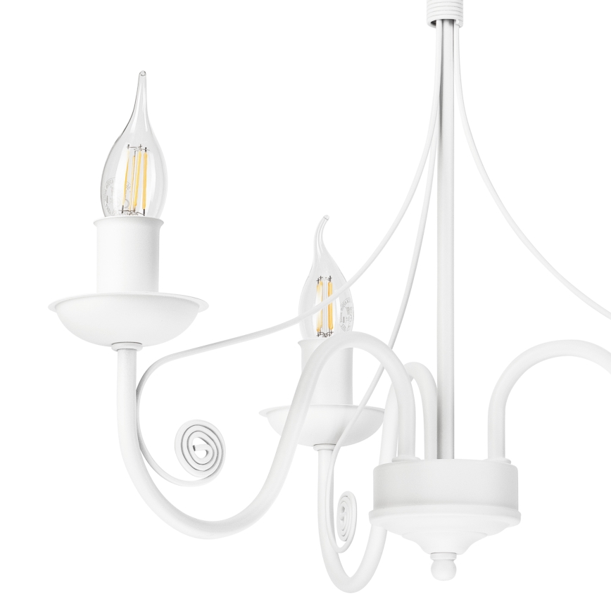 Kattokruunu ketjussa DONATO 3xE14/40W/230V valkoinen