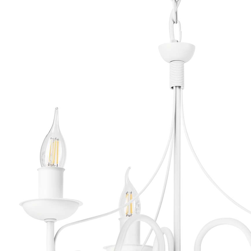Kattokruunu ketjussa DONATO 3xE14/40W/230V valkoinen