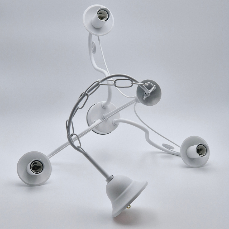 Kattokruunu ketjussa DONATO 3xE14/40W/230V valkoinen