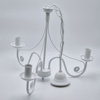 Kattokruunu ketjussa DONATO 3xE14/40W/230V valkoinen