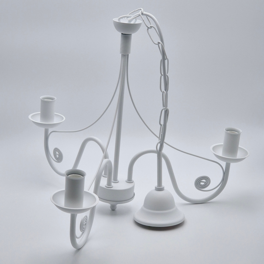 Kattokruunu ketjussa DONATO 3xE14/40W/230V valkoinen