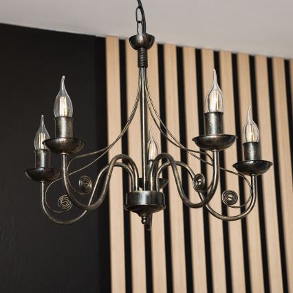 Kattokruunu ketjussa DONATO 5xE14/40W/230V