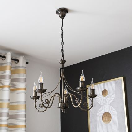 Kattokruunu ketjussa DONATO 5xE14/40W/230V