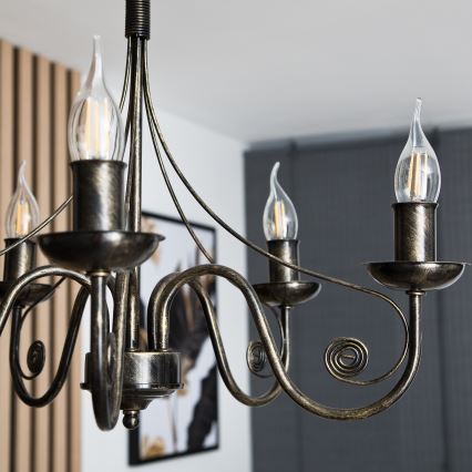 Kattokruunu ketjussa DONATO 5xE14/40W/230V