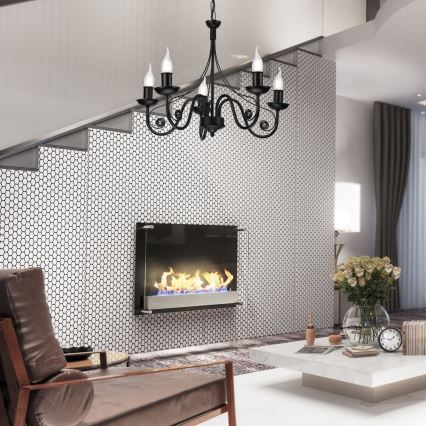 Kattokruunu ketjussa DONATO 5xE14/40W/230V musta