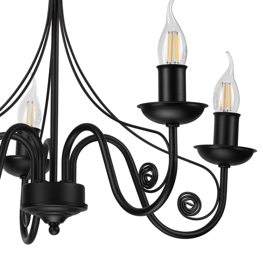 Kattokruunu ketjussa DONATO 5xE14/40W/230V musta