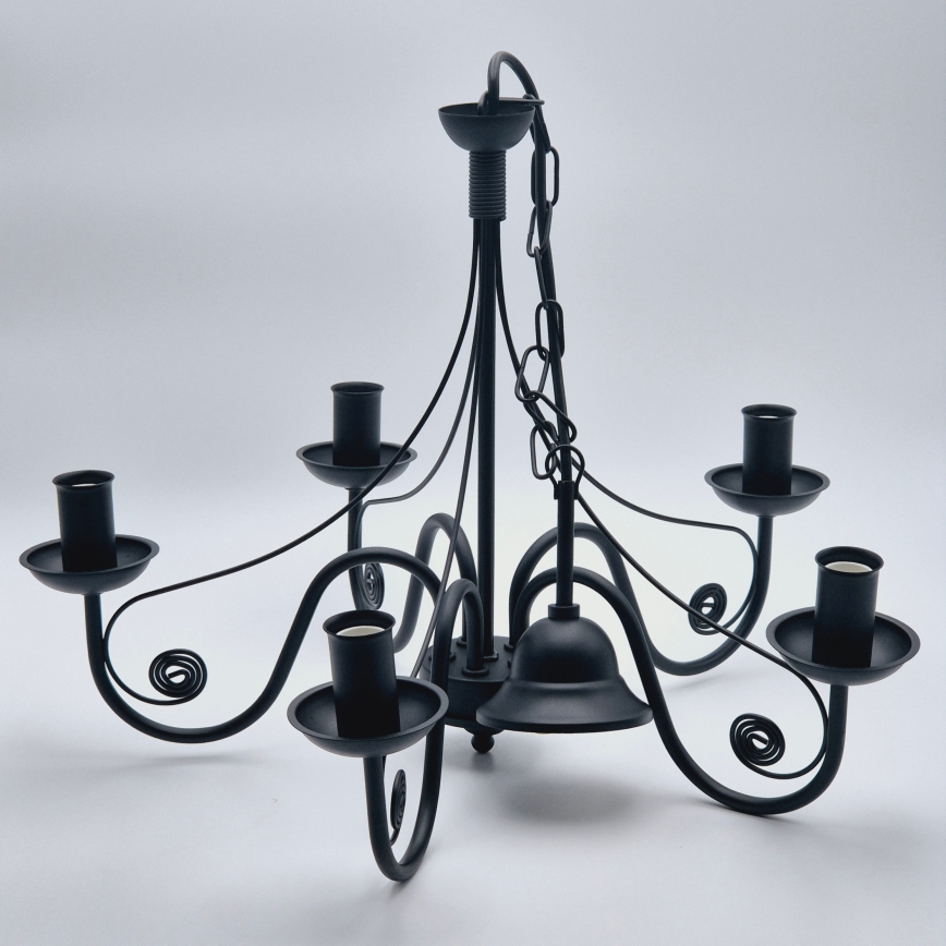 Kattokruunu ketjussa DONATO 5xE14/40W/230V musta