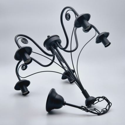 Kattokruunu ketjussa DONATO 5xE14/40W/230V musta