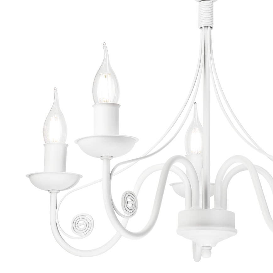 Kattokruunu ketjussa DONATO 5xE14/40W/230V valkoinen