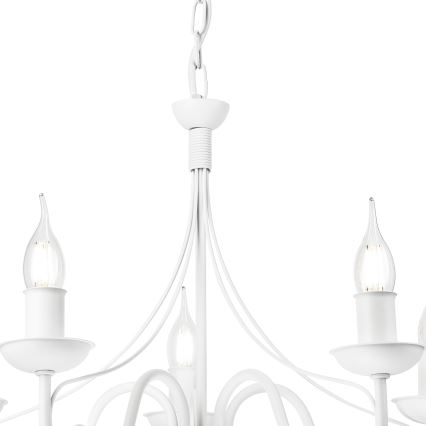 Kattokruunu ketjussa DONATO 5xE14/40W/230V valkoinen