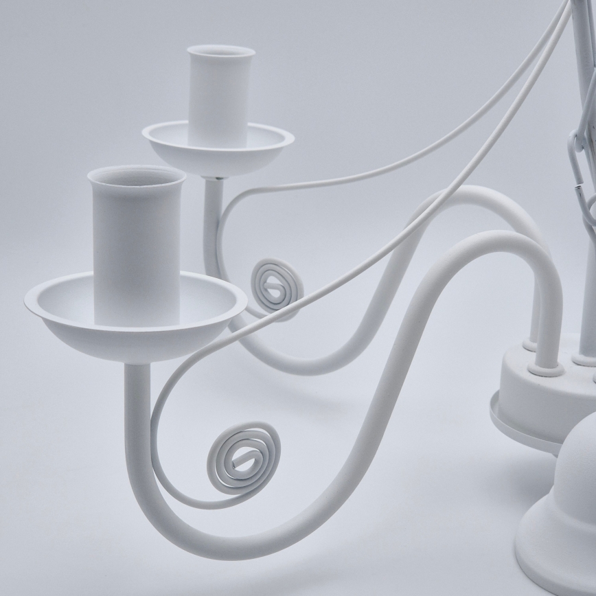 Kattokruunu ketjussa DONATO 5xE14/40W/230V valkoinen