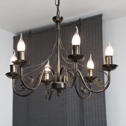 Kattokruunu ketjussa DONATO 6xE14/40W/230V