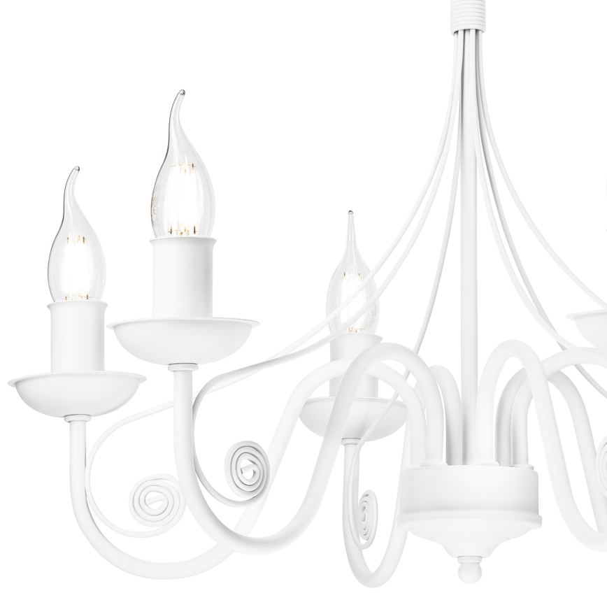 Kattokruunu ketjussa DONATO 6xE14/40W/230V valkoinen