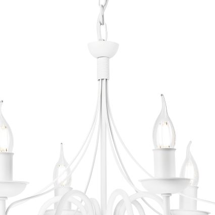 Kattokruunu ketjussa DONATO 6xE14/40W/230V valkoinen