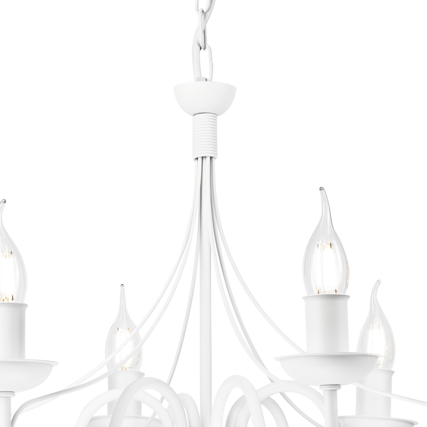 Kattokruunu ketjussa DONATO 6xE14/40W/230V valkoinen