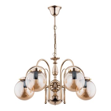 Kattokruunu ketjussa HERO 5xE14/40W/230V kulta