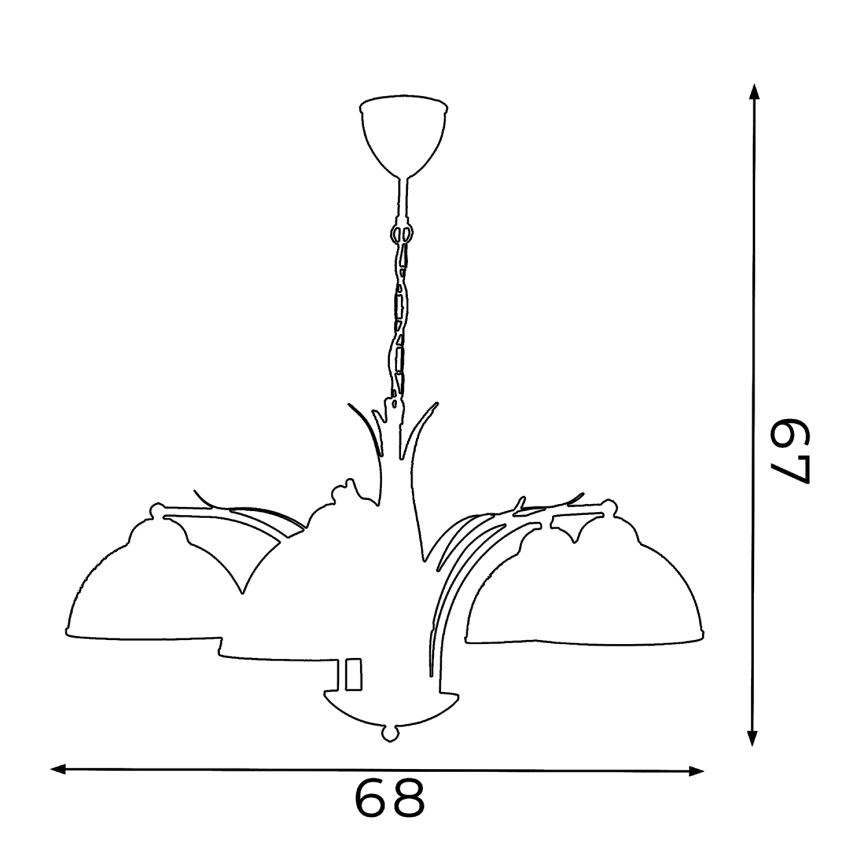 Kattokruunu ketjussa KORFU 5xE27/60W/230V