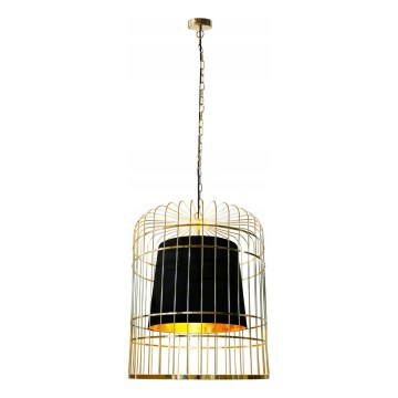 Kattokruunu ketjussa LONGIS 2xE27/60W/230V halkaisija 60 cm kulta/musta