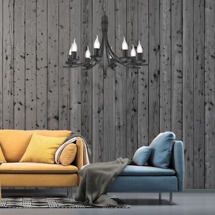 Kattokruunu ketjussa LUCY 8xE14/60W/230V musta