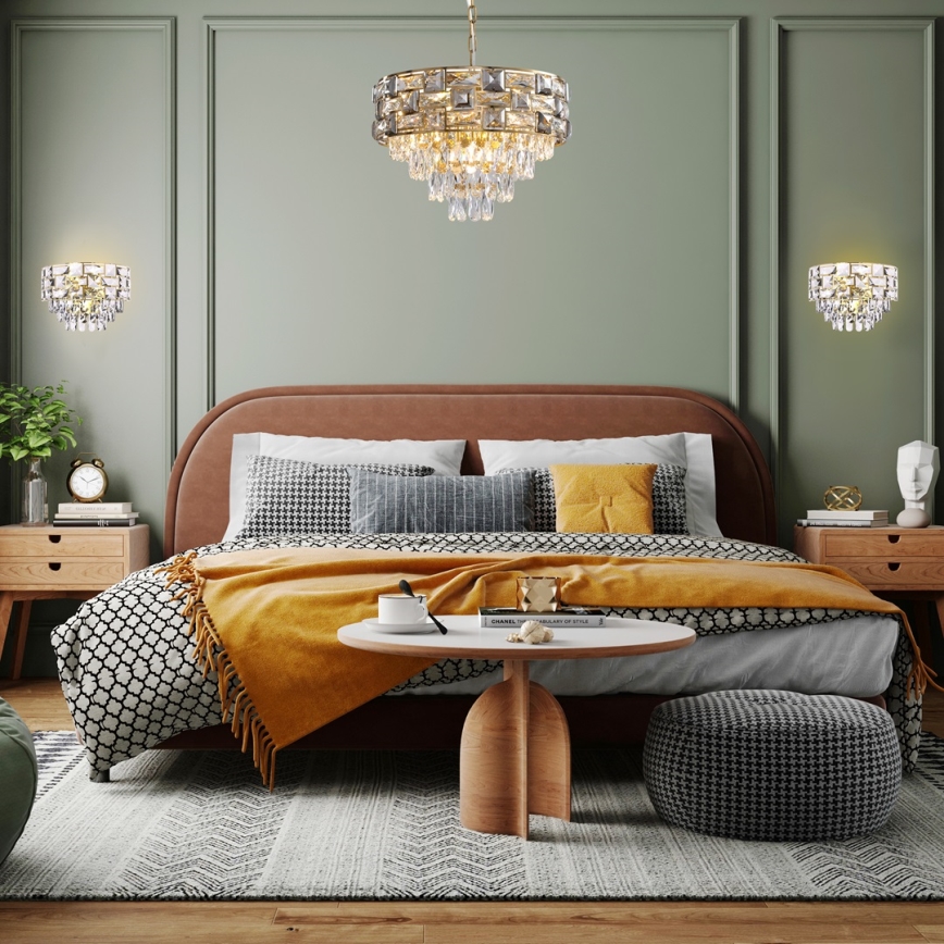 Kattokruunu ketjussa LUXURIA 9xE14/40W/230V kulta