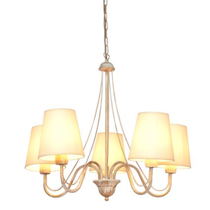 Kattokruunu ketjussa MALBO 5xE27/15W/230V beige