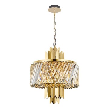 Kattokruunu ketjussa MARGOT 6xE14/40W/230V halkaisija 43 cm kulta