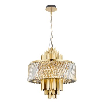 Kattokruunu ketjussa MARGOT 9xE14/40W/230V halkaisija 55 cm kulta