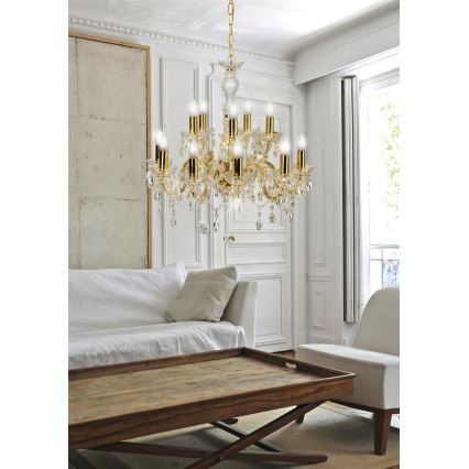 Kattokruunu ketjussa MARIA TERESA 12xE14/40W/230V