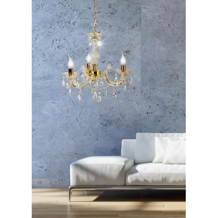 Kattokruunu ketjussa MARIA TERESA 3xE14/40W/230V