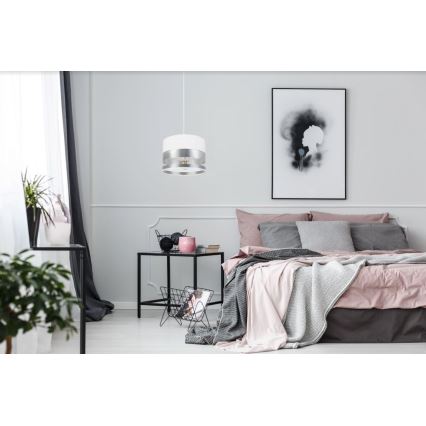 Kattokruunu ketjussa MILO 1xE27 / 60W / 230V hopea