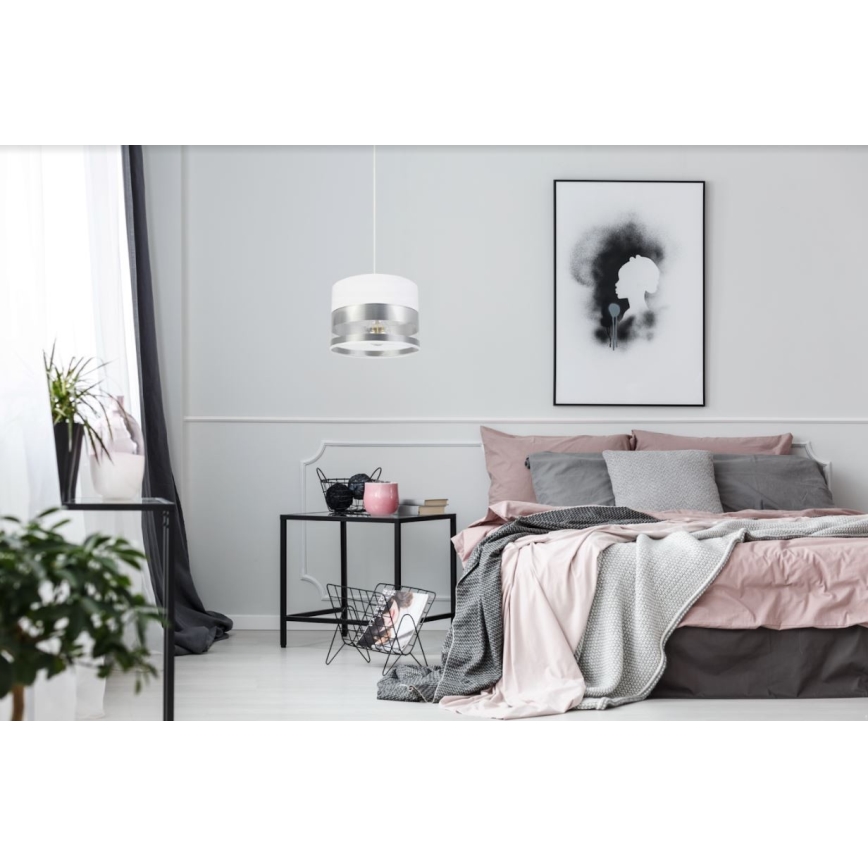 Kattokruunu ketjussa MILO 1xE27 / 60W / 230V hopea